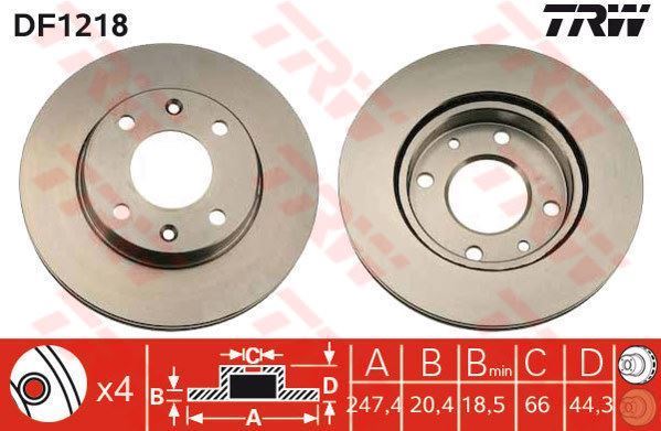 Trw Df1218 Fren Diski Ön 205 1.6 Gtı 1.9 Gtı Havalı 247Mm