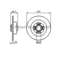 Bosch 986479196 Fren Diski Arka Megane Iı Sw 03-09 Scenıc Iı 03-