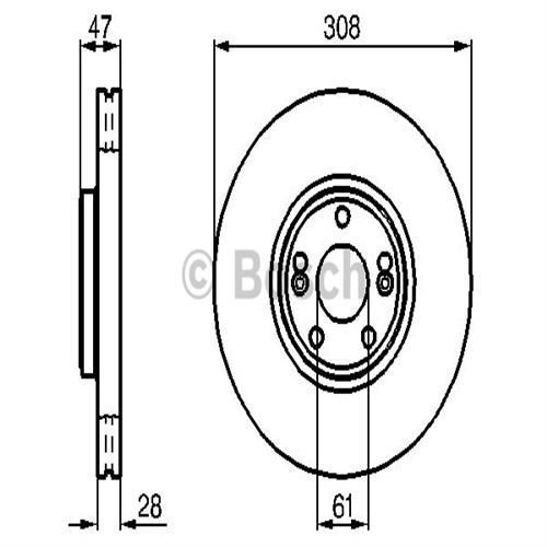 Bosch 986479198 Fren Diski Ön Laguna Iı 2001 Sonrası Adet 308X28 5 Delik H