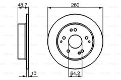 Bosch 986479225 Fren Diski Arka Cıvıc Vıı Type-R 01-065 Düz 260Mm