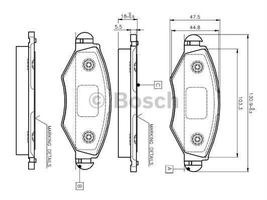 Bosch 986495244 Fren Balatası Ön 206 1998 Sonrası 206 + Te3 09-