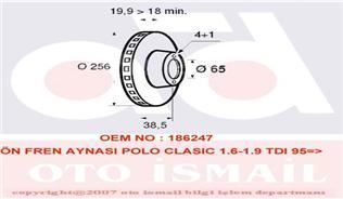 Valeo 186247 Fren Diski Ön Golf Iıı 1991 Sonrası Golf Iıı Polo Classıc 95-