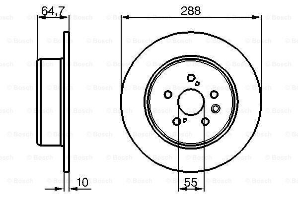 Bosch 986479243 Fren Diski Arka Avensıs 1997-2003 Düz 288,2Mm