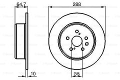 Bosch 986479243 Fren Diski Arka Avensıs 1997-2003 Düz 288,2Mm