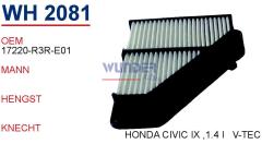 WUNDER WH2081 HAVA FİLTRESİ - HONDA CİVİC IX ,1.4 İ V-TEC 2012/02