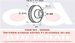 Valeo 186282 Fren Diski Ön Astra F 1991 Sonrası Vectra A 1988 Sonrası Corsa B 1993 Sonrası T