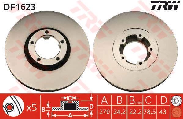 Trw Df1623 Fren Diski Ön Transıt T15 94-00 Havalı 270Mm