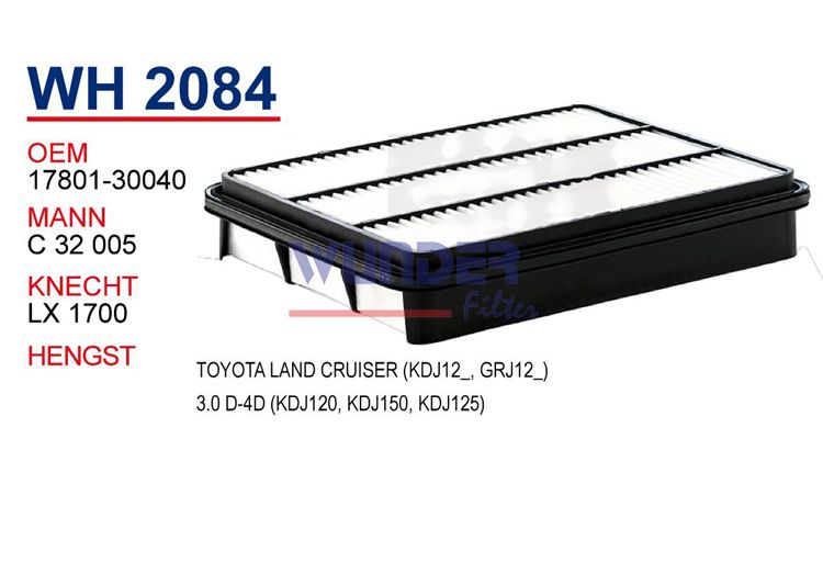 WUNDER WH2084 HAVA FİLTRESİ - TOYOTA LAND CRUISER (KDJ12_, GRJ12_