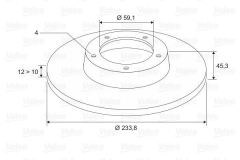 Valeo 186300 Fren Diski Ön Mıcra K11 92-03 Düz 234Mm