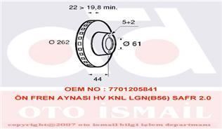 Valeo 186305 Fren Diski Ön Safrane 92-96 2.0 16V 2.5 Dt Havalı 26