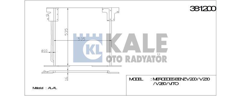 Kale 381200 Klima Radyatörü Mercedes W638 Vıto V200 V200Cdı 108Cd