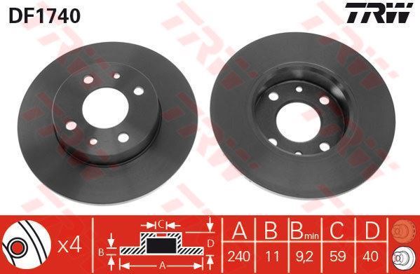 Fren Diski Arka Alfa 145 146-155 1.4 1.6 1.7 1.8 1.9 2.0 2.5 92-