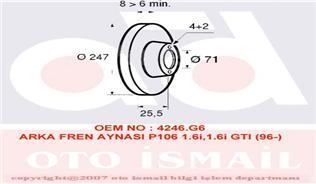 Valeo 186416 Fren Diski Arka 106 1996 Sonrası 206 1998 Sonrası 306 1993 Sonrası / Zx 1991 Sonrası Sax