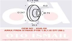 Valeo 186416 Fren Diski Arka 106 1996 Sonrası 206 1998 Sonrası 306 1993 Sonrası / Zx 1991 Sonrası Sax