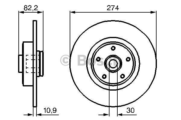 Bosch 986479273 Fren Diski Arka Laguna Iı 2001 Sonrası Poryalı Adet 274X10