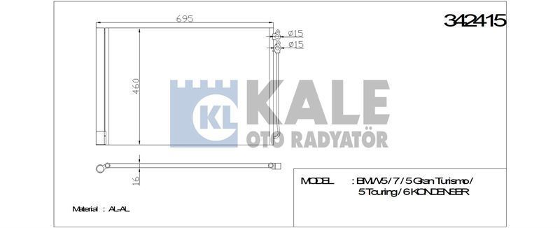 Kale 342415 Klima Radyatörü Bmw 5 Bmw 6 Bmw 7