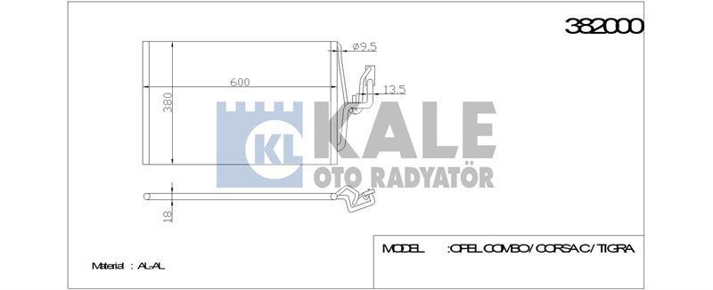 Kale 382000 Klima Radyatörü Corsa C 2000 Sonrası 1.0 12V 1.2 16V 1.4 16V C