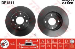 Trw Df1811 Fren Diski Ön Legend 1986 Sonrası / 800 1985 Sonrası Havalı 262Mm