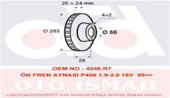 Valeo 186533 Fren Diski Ön 406 1995 Sonrası / Xantıa 1993 Sonrası Havalı 283Mm