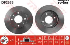 Trw Df2575 Fren Diski Ön Sonata 91-98 Havalı 257Mm