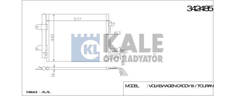 Kale 342485 Klima Radyatörü Caddy Iıı 2004 Sonrası Touran 03-