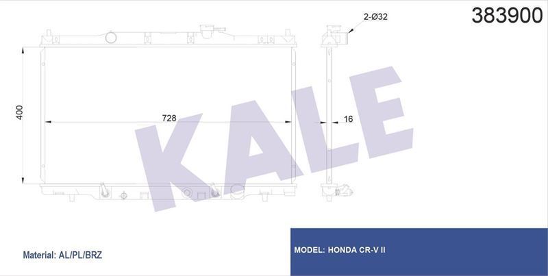 Kale 383900 Radyatör Crv Iı Al Pl Brz 400X728X16