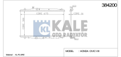 Kale 384200 Radyatör Cıvıc Vııı Al Pl Brz 375X677X16