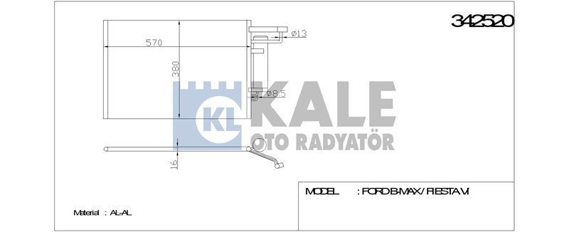 Kale 342520 Klima Radyatörü Fıesta Vı 2008 Sonrası B-Max 12-