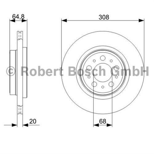 Bosch 986479320 Fren Diski Arka Xc90 2002 Sonrası 17 Jant 308X20 5 Delik H