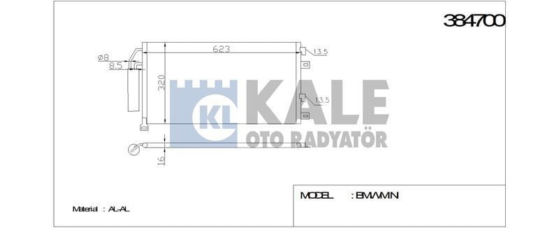Kale 384700 Klima Radyatörü Mını Cooper R50 R52 R53 2001 Sonrası 605X318X1