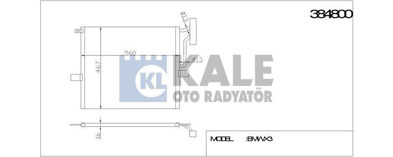 Kale 384800 Klima Radyatörü Bmw X3 542X468X16
