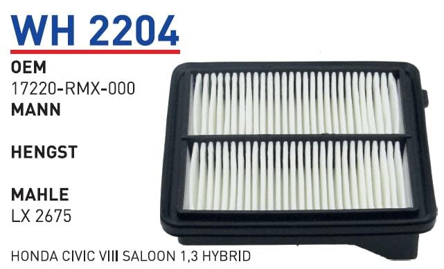 WUNDER WH2204 HAVA FİLTRESİ - HONDA CIVIC VIII SALOON 1,3 HYBRİD