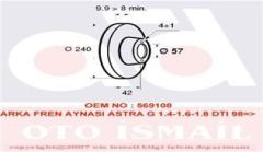 Valeo 186594 Fren Diski Arka Astra G 1998 Sonrası Astra F Classıc 1999 Sonrası Astr