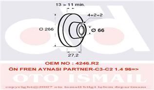 Valeo 186599 Fren Diski Ön 301  2012 Sonrası Partner 1996 Sonrası / C-Elysee  2012 Sonrası C2