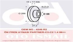 Valeo 186599 Fren Diski Ön 301  2012 Sonrası Partner 1996 Sonrası / C-Elysee  2012 Sonrası C2