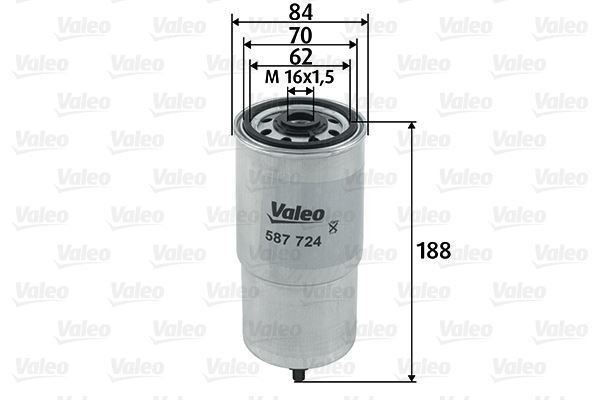 Valeo 587724 Yakıt Filtresi (Mazot) Fıat Punto Iı 1.9 Jtd