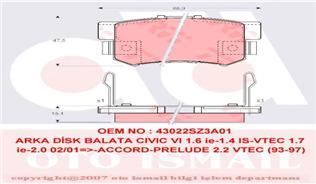 Trw Gdb3175 Fren Balatası Arka Accord 03-08 Crz  2010 Sonrası Legend 2004 Sonrası /