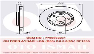 Valeo 186600 Fren Diski Ön Laguna I 95-01 Safrane 93-00 Espace Iı