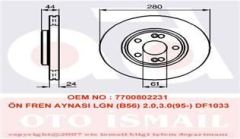 Valeo 186600 Fren Diski Ön Laguna I 95-01 Safrane 93-00 Espace Iı