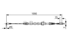Bosch 1987477854 Fren Teli. 1990 Mm