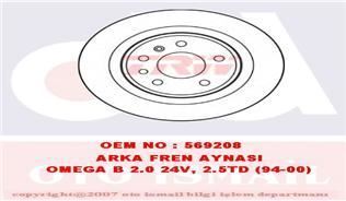 Trw Df2714 Fren Diski Arka Omega B 1994 Sonrası Düz 286Mm