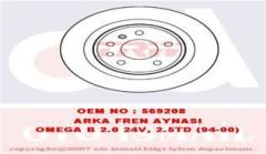 Trw Df2714 Fren Diski Arka Omega B 1994 Sonrası Düz 286Mm