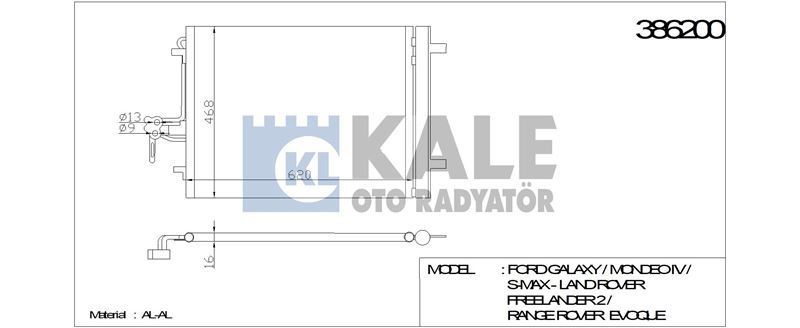 Kale 386200 Klima Radyatörü S-Max 2006 Sonrası Mondeo Iv 2007 Sonrası Galaxy Iıı 06