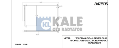 Kale 342595 Klima Radyatörü Toyota Aurıs Avensıs Estate-Saloon-Co