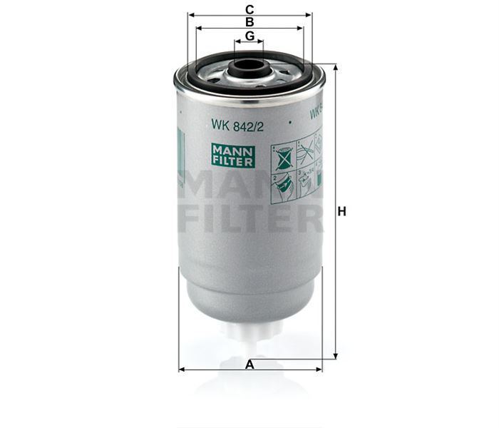 Mann Wk842 Mazot Filtresi Punto Ducato / Boxer / Jumper / Passat