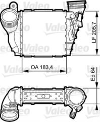 VALEO 817557 TURBO RADYATÖRÜ GOLF IV 01- 1.9 TDI BORA 98- 1.9 TDI