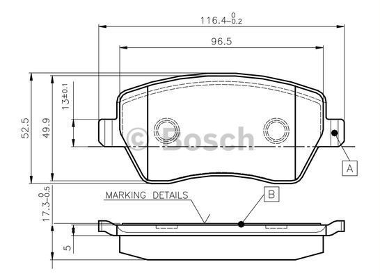 Bosch 986495414 Fren Balatası Ön Clıo Iıı 2005 Sonrası Clıo Iv  2012 Sonrası Zoe 12-