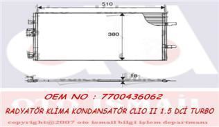 VALEO 817602 KLIMA RADYATÖRÜ CLIO II 01- 1.5 DCI