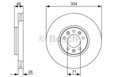 Bosch 986479380 Fren Diski Ön Scudo 2007 Sonrası / 407 2004 Sonrası 2.0 Hdı Expert