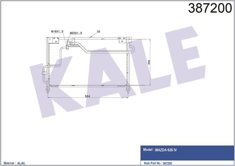 Kale 387200 Klima Radyatörü Mazda 626 Iv Al-Al 564X308X16